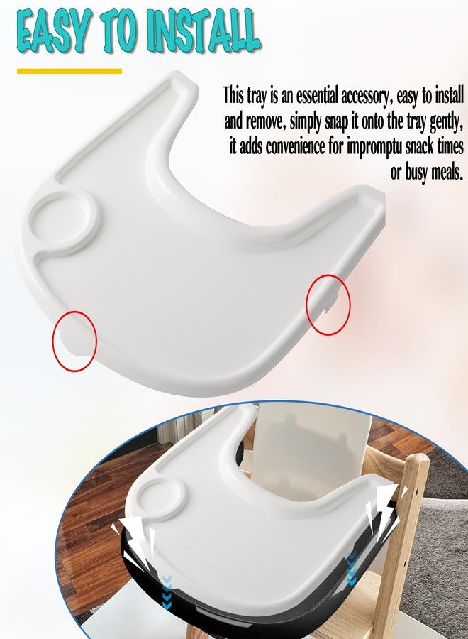 LuQiBabe High Chair Tray Cover Compatible with Stokke Tripp Trapp Chair with Cup Holder - Smooth Surface and Strong Suction - Made with Food-Safe Plastic (BPA BPS BPF Lead Phthalate Free) - White - Image 5